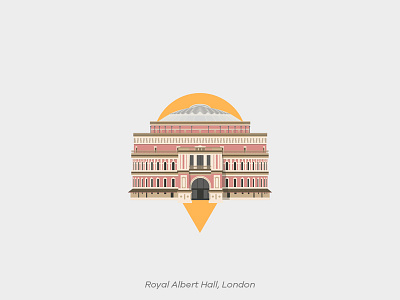 Pin Series: London london monument pin royal albert hall united kingdom vector