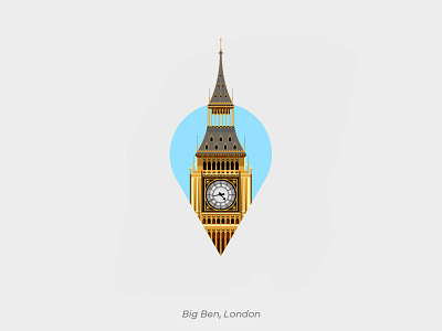 Pin Series: London big ben london monument pin united kingdom vector