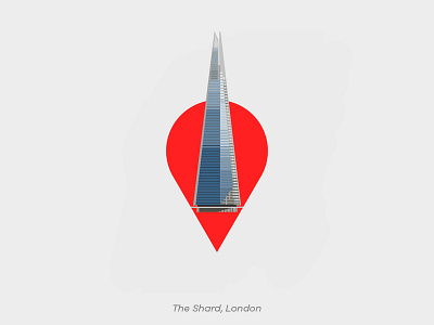 Pin Series: London color design london monument pin the shard united kingdom vector