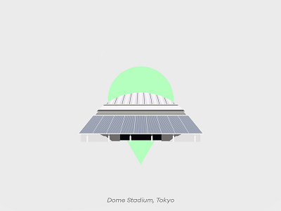 Pin Series: Tokyo dome stadium japan monument pin tokyo vector