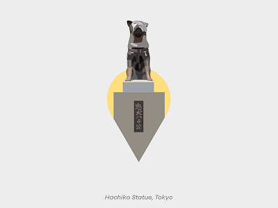 Pin Series: Tokyo hachiko japan monument pin statue tokyo vector