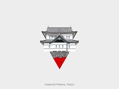 Pin Series: Tokyo imperial japan monument palace pin tokyo vector