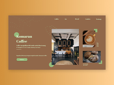 Komarau Coffe Shop app art design minimal typography ui ux website