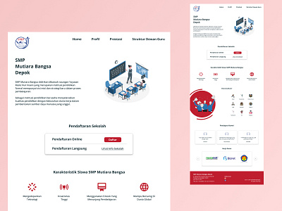 re-design Website SMP Mutiara Bangsa Landing Page design idea indonesia inspiration landing page minimal school typography ui ui design ui ux designer ux website