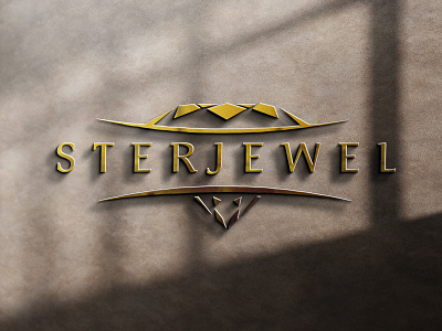 Sterjewel 3d wall logo branding clean design icon illustration illustrator jewelery logo typography