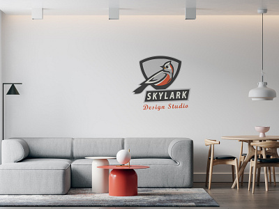 Skylark Wall Logo branding branding design clean design icon illustration illustrator interior design logo minimal wall logo