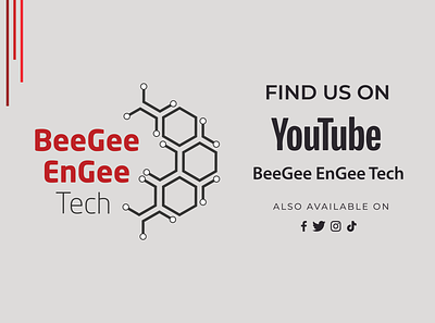 BeeGee EnGee Tech Youtube Banner branding clean design icon illustration illustrator logo minimal tech channel youtube banner youtube channel youtuber