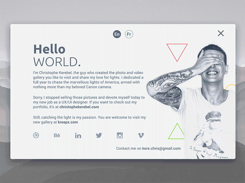 Personal Social Card - Material Design Animation by Christophe Kerebel on  Dribbble
