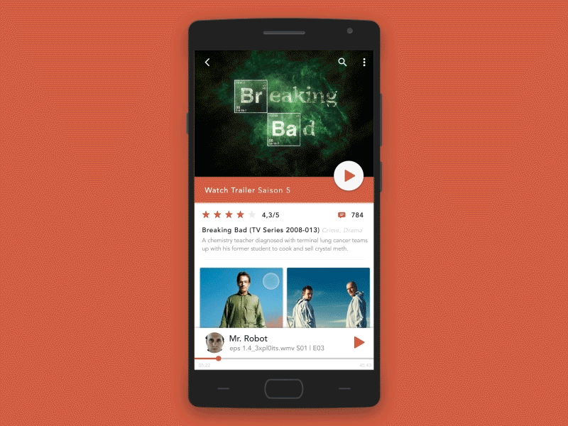 1/2 - Redesign Netflix Series Android App android app material netflix principle series sketch