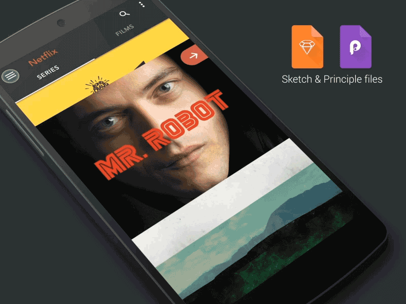 2/2 - Redesign Netflix Series Android App android app material netflix principle series sketch