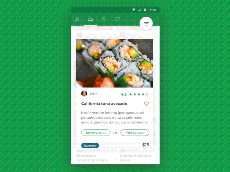Food App - Android Material Design
