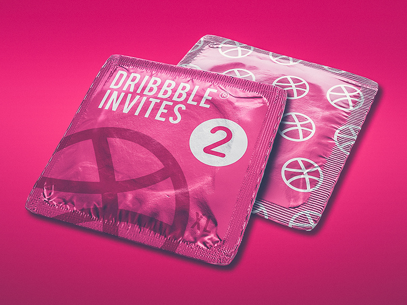 2x Dribbble Invites giveaway giveaway mockup condom invitations invitation invites invite dribbble
