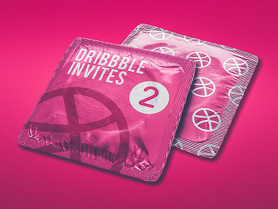 2x Dribbble Invites giveaway condom dribbble giveaway invitation invitations invite invites mockup