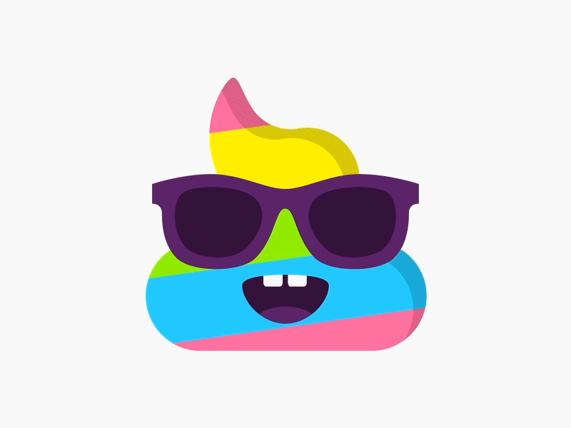 Zenly - Rainbow Poop Emoji emoji gif glasses poop smile
