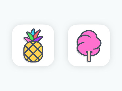 App Icon 🍍🍬 android app cotton candy icon ios pineapple