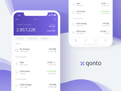 WIP Qonto mobile app app banking dashboard finance ios mastercard mobile qonto