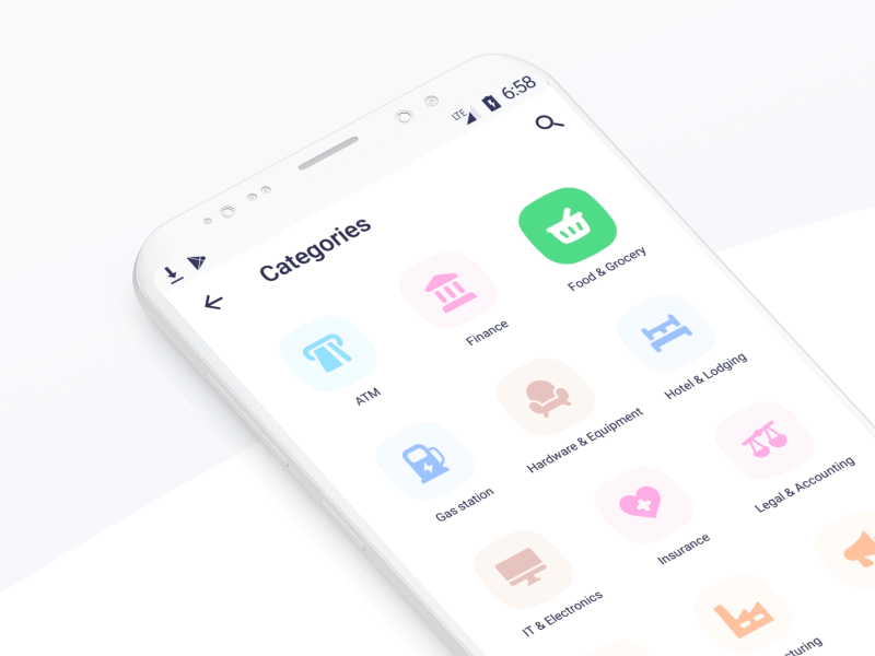 Category change - Qonto android animation app bank category icon mobile qonto transaction