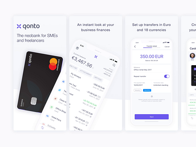 Qonto App Store Screenshots app bank design ios mobile qonto screenshot store ui