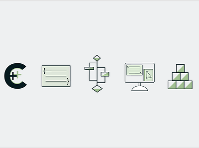 Do it in C++ Icon Set branding design graphic design icon set icons vector