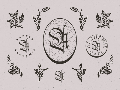 Alchemie badge brand brand identity branding graphic design illustration logo marks typography