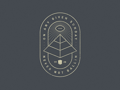 Never Not Ballin' american badge emblem football illuminati illustration lines logo minimal nfl typography