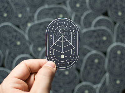 Never Not Ballin' Stickers badge clean football illuminati illustration logo minimal nfl sticker stickermule