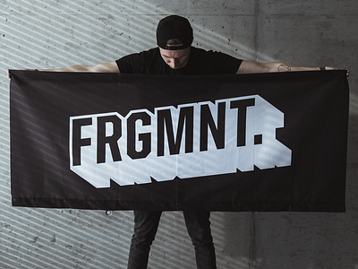 FRGMNT. Flag banner branding fabric flag frgmnt logo logotype merch music print typography