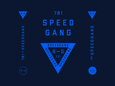 701 Speedgang badge bike blue branding circle logo motorcycle speed triangle typography