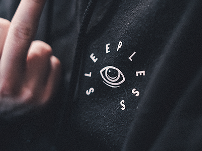 Sleepless Hoodie badge brand branding clean clothing graphic design hoodie logo merch minimal typography