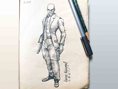 Inktober2021- Suit artwork design drawing illustration inktober2021 inktober2021suit kumarr kumarrajagopall penandink suit