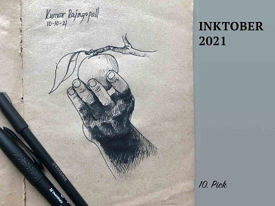 Inktober2021- Pick 2021 artwork design drawing fruit hand handdrawing illustration inktober inktober2021 inktober2021pic kumarr kumarrajagopall sketch stroke