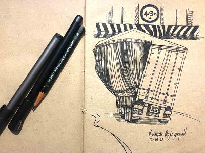 Inktober2021- Stuck 2021 artwork collapse damage design drawing handdrawing illustration ink inktober inktober2021 inktober2021stuck kumarr kumarrajagopall pen penandink sketch stroke van