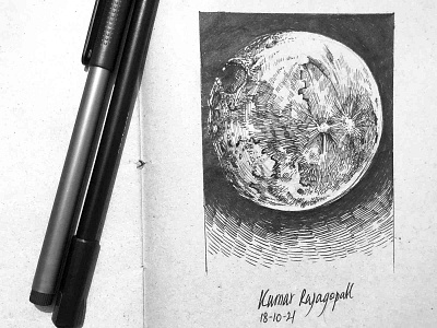 Inktober2021- Moon 2021 artwork design dra drawing illustration inktober2021 kumarr kumarrajagopall moon