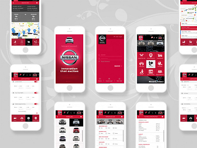 Nissan Mobile Mockups mobile app ui design