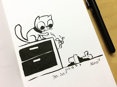 Why do cats do this? cat cat art cat drawing cute drawing ink drawing ink wash kitten pen and ink sketch