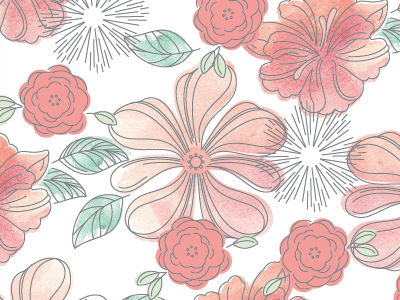 Spring Pattern flowers pattern watercolor