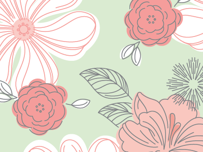 Sprint Pattern - Mint flowers pattern