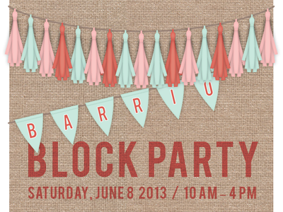 Garland Poster block party burlap event flags garland illustration pastels poster