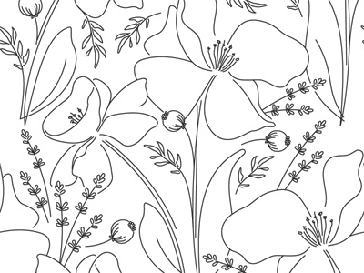 Meadowood Pattern botanical illustration pattern tiled wedding