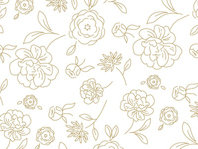 Floral Pattern - Line Art pattern floral print flowers repeating illustration