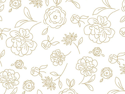 Floral Pattern - Line Art floral print flowers illustration pattern repeating