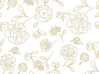 Floral Pattern - Line Art