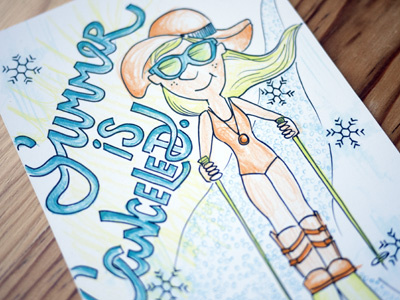 Wandering Poste: Postcard #002 custom illustration mail postcard snow summer