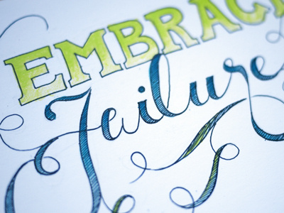 Embrace Failure postcard sayings typography