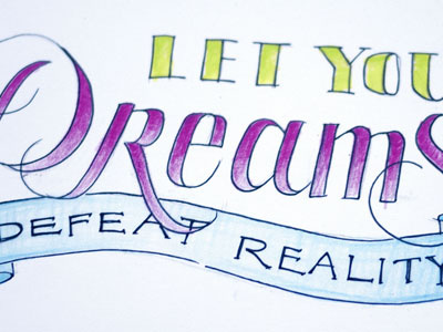 Dreams postcard sayings typography