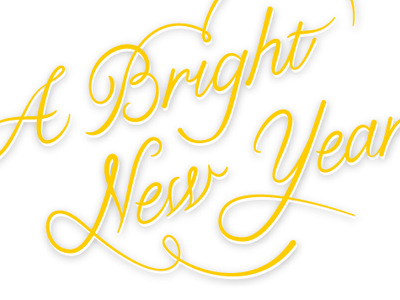 A Bright New Year. drawn by hand new years saying typeograpy