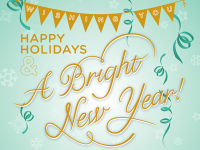 A Bright New Year - Cover Art happy holidays new years ribbons typeography