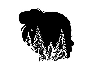 Girl in the Pines logo pines silhouette trees