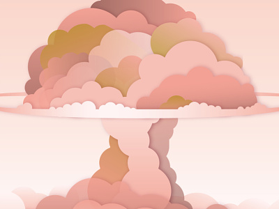 Atomic Pink cloud illustration pastel steam