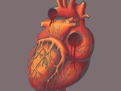 Heart contrast heart illustraion orange tarot